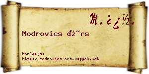 Modrovics Örs névjegykártya